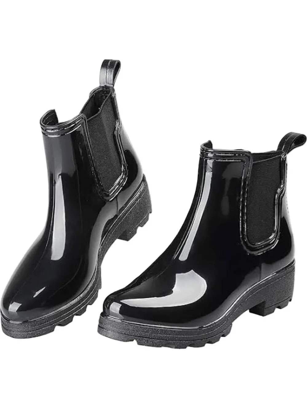 Capelli New York Black Gloss Jelly Chelsea Boots Size 9